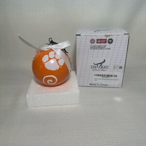 Orange and White Holiday Ornament